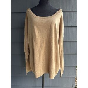 GAP Women's XXL‎ Tan Crewneck Pullover Light Weight Long Sleeve Sweater!